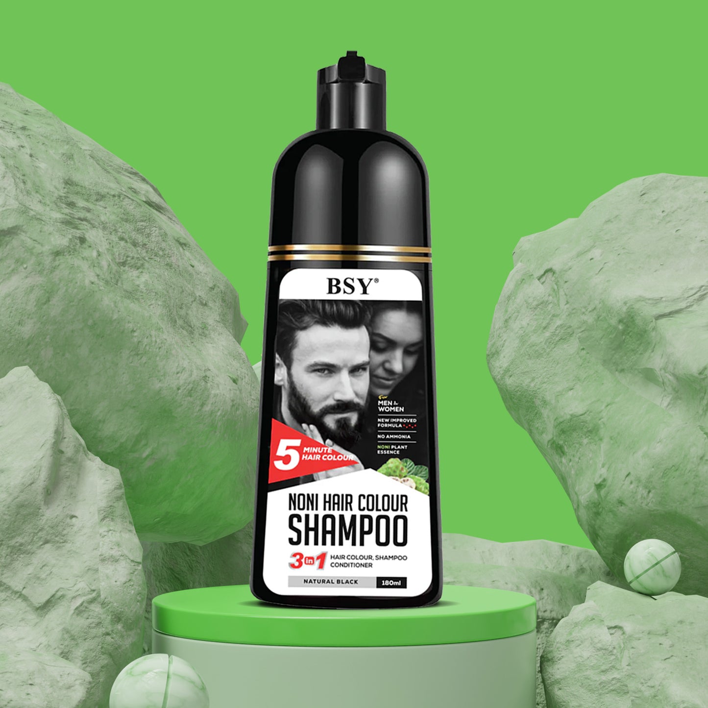BSY Noni Natural Black Hair color shampoo 180ml
