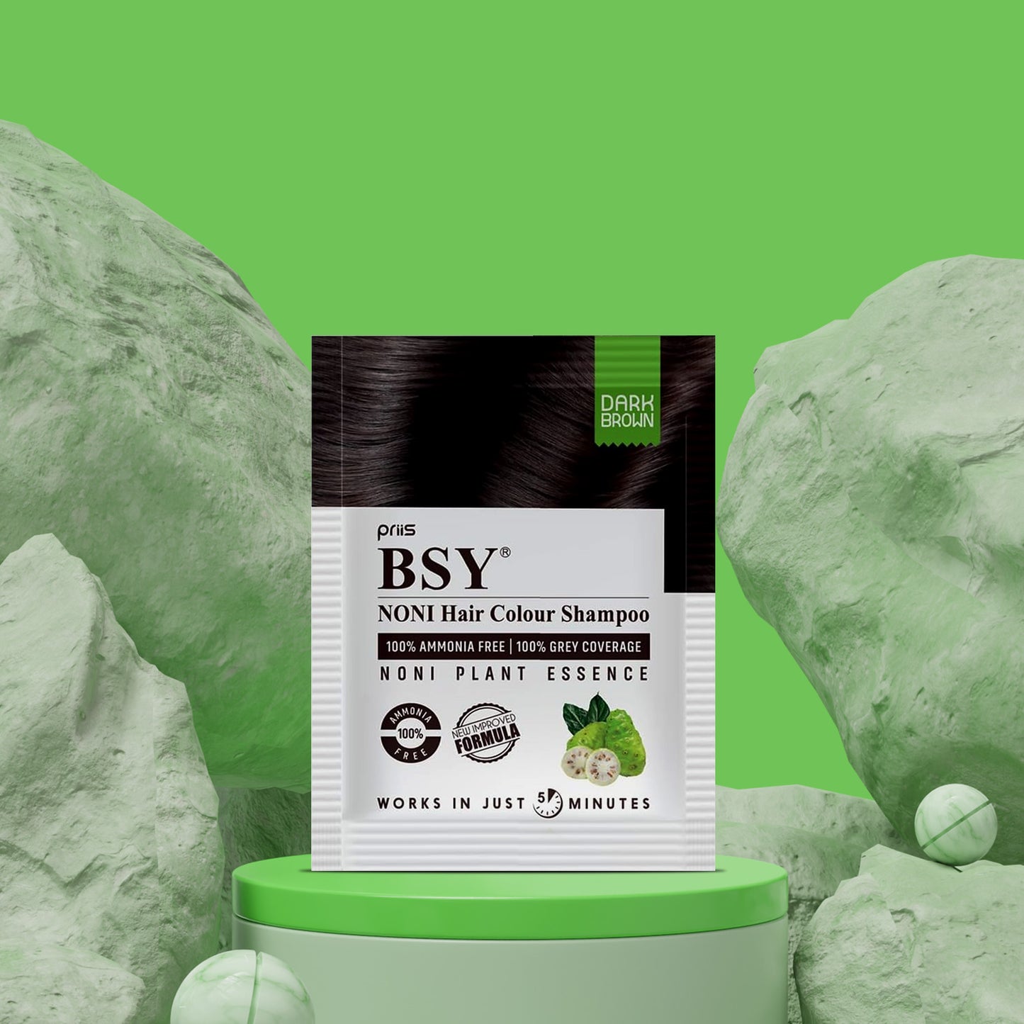 BSY Noni Hair Colour Shampoo 20ml (Dark Brown Colour)