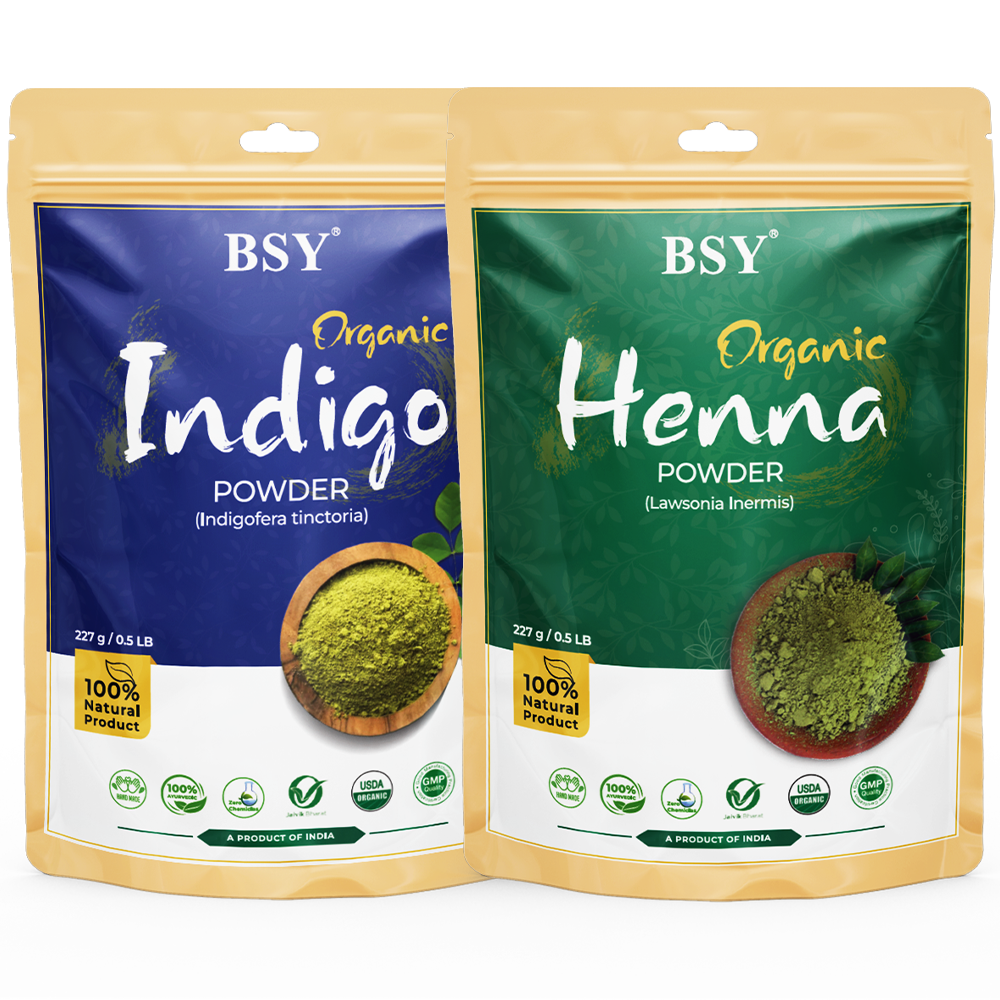 BSY Organic Indigo and Henna Powder Combo