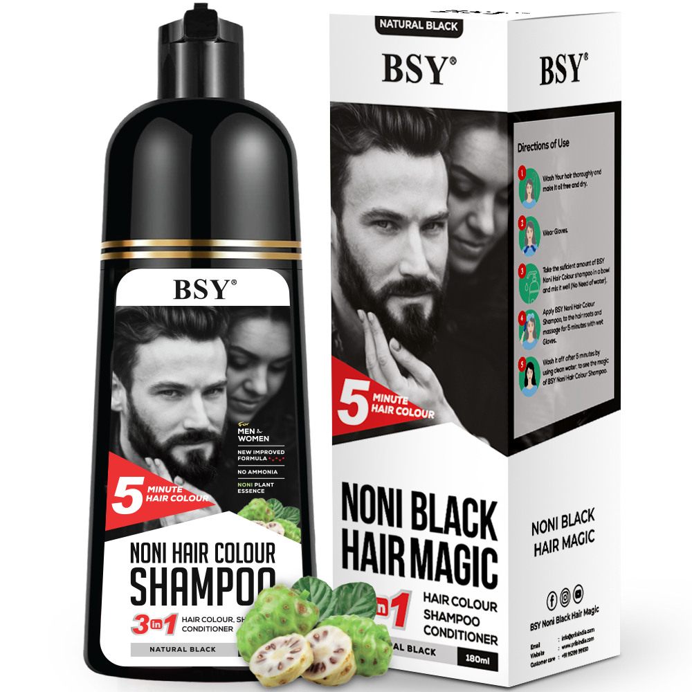 BSY Noni Natural Black Hair color shampoo 180ml