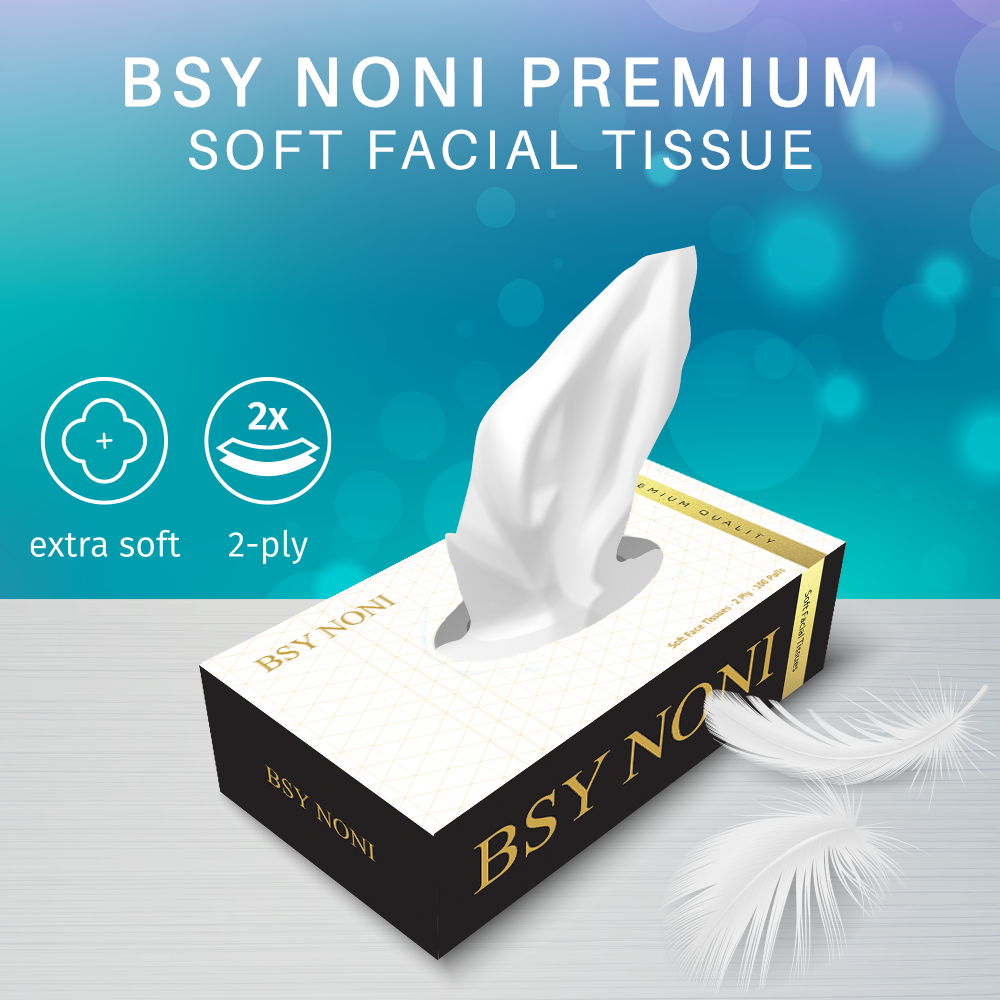 BSY Noni Premium Soft 2 Ply Face Tissue paper (200 sheets) 100 Pulls Each - Pack of 3 (Multicolour) -Assorted Pack