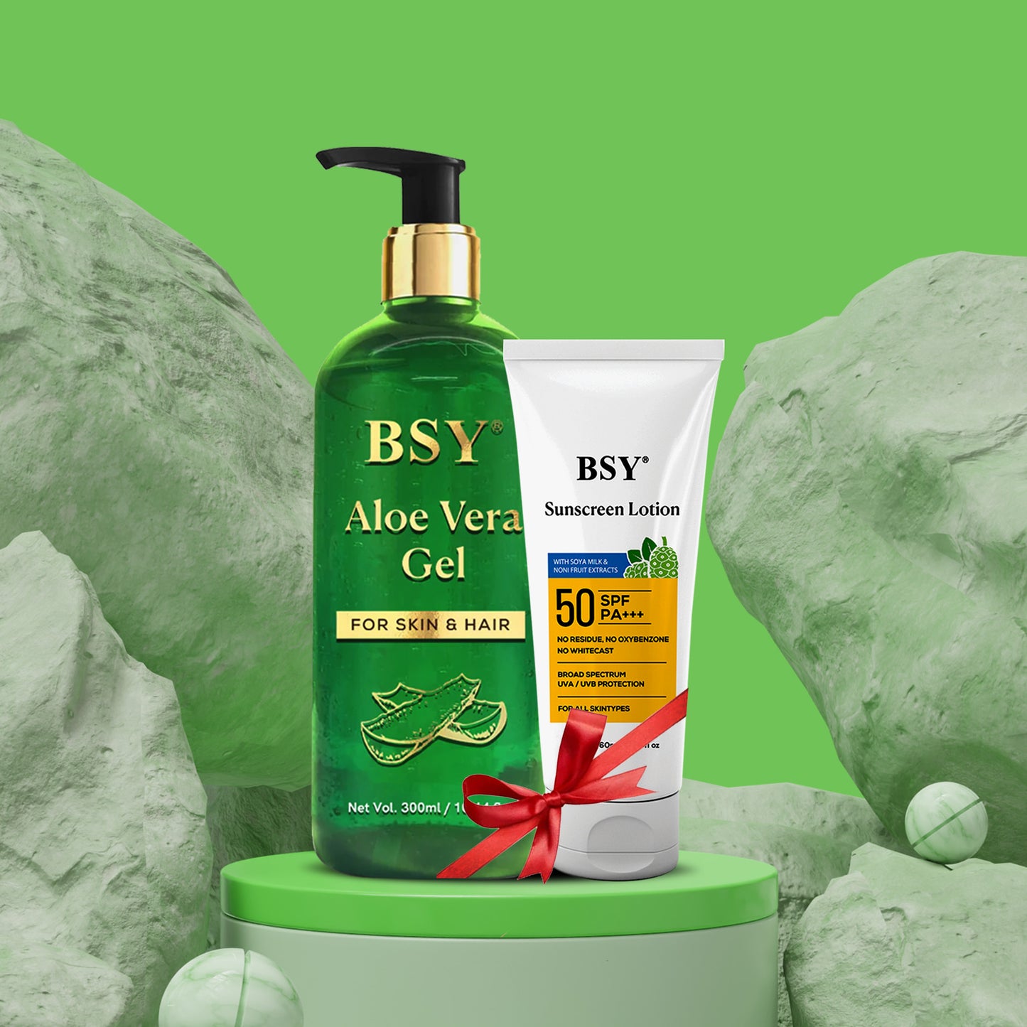 BSY Aloe Vera Gel & Noni Sunscreen Lotion Combo