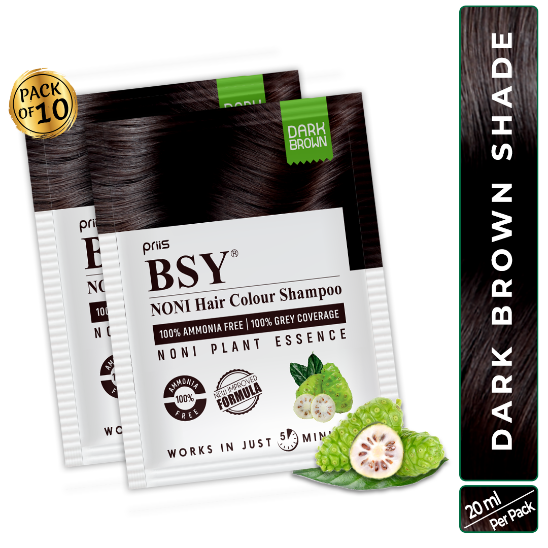 BSY Noni Dark Brown Hair Color Shampoo 5 minutes hair color