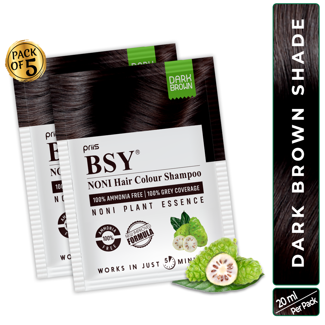 BSY Noni Dark Brown Hair Color Shampoo 5 minutes hair color