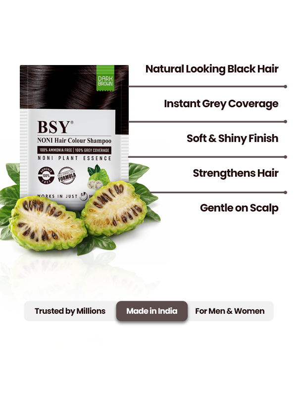 BSY Noni Hair Colour Shampoo 20ml (Dark Brown Colour)