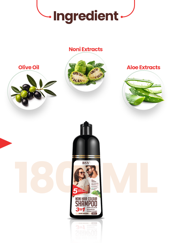 BSY Noni Dark Brown Hair colour shampoo 180ml