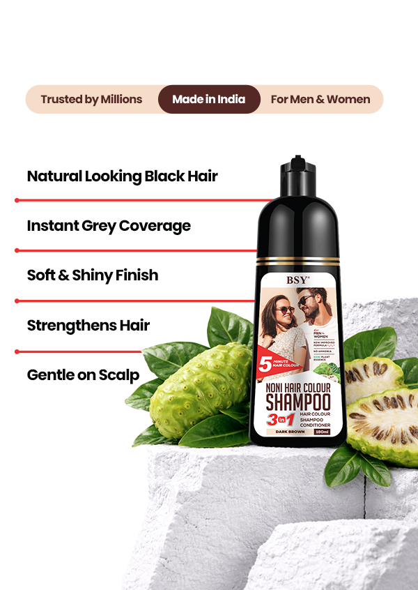 BSY Noni Dark Brown Hair colour shampoo 180ml