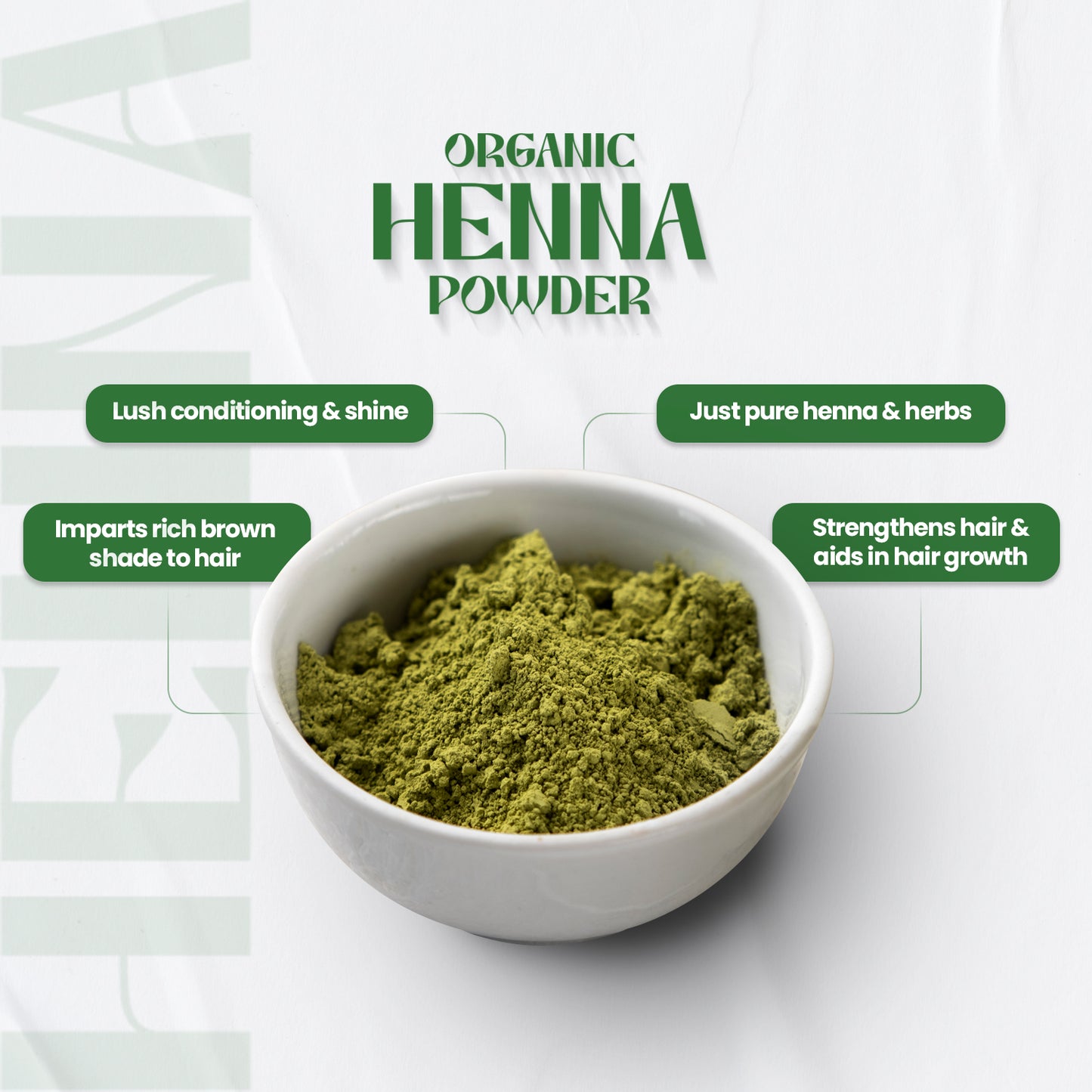 BSY 100% Organic Henna Powder For Hair Color, Natural Henna Powder, Hair Care Powder, Chemical-Free For Hair Health, USDA & GMP Certified, 100g (Pack of 1)