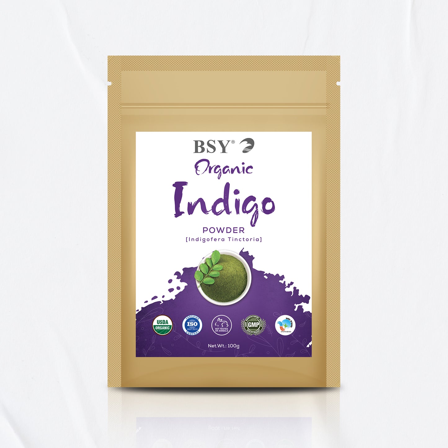 BSY 100% Organic Henna Powder For Hair Color, Natural Henna Powder, Hair Care Powder, Chemical-Free For Hair Health, USDA & GMP Certified, 100g (Pack of 1)