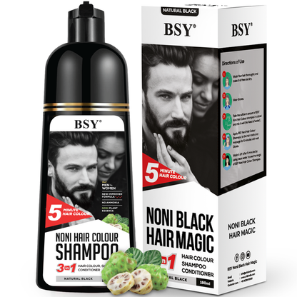 BSY Noni Natural Black Hair color shampoo 180ml